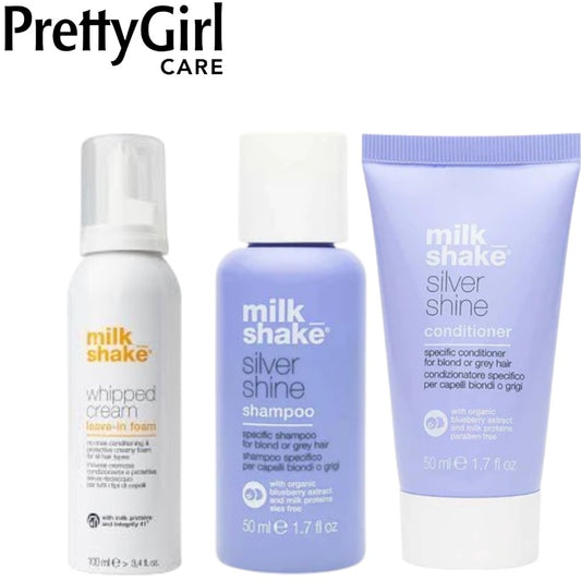 Milk_Shake [MINI BUNDLE] Silver Shine Shampoo, Conditioner & Whipped Cream 50m